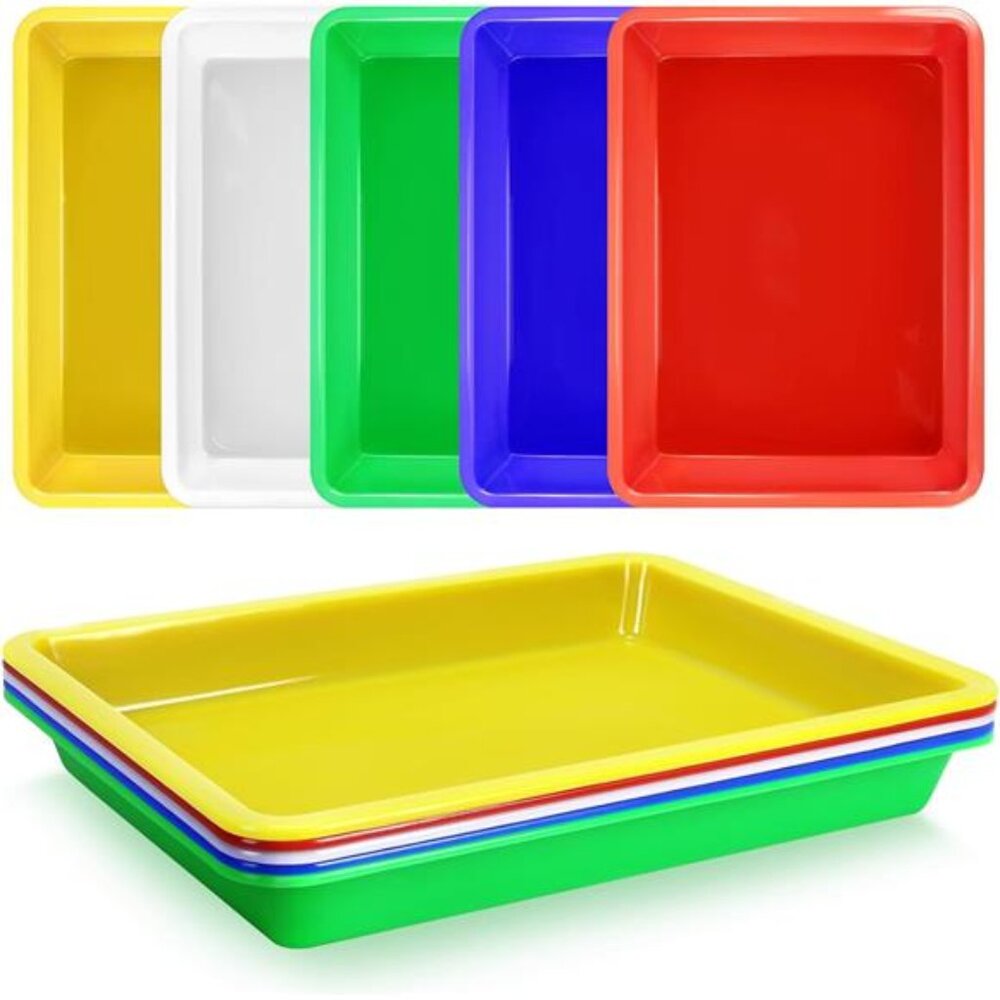 5 Pack Art Trays Multicolor Plastic Craft Organizer Tray Kids DIY Painting Suppl
